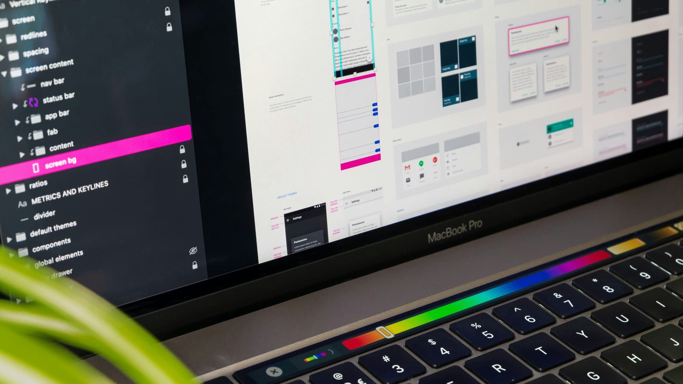 A design file open on a laptop screen