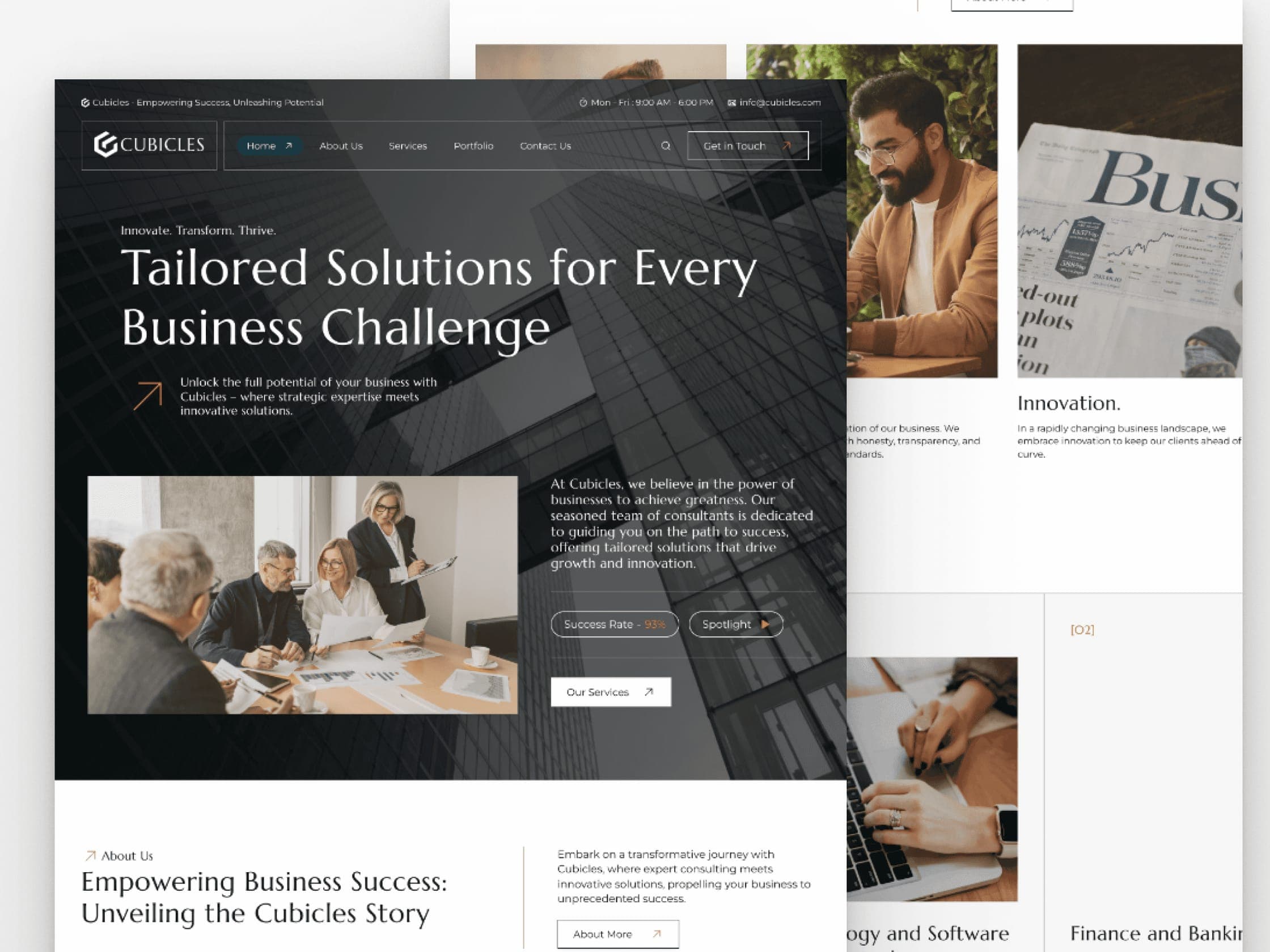 Cubicles website, page 3