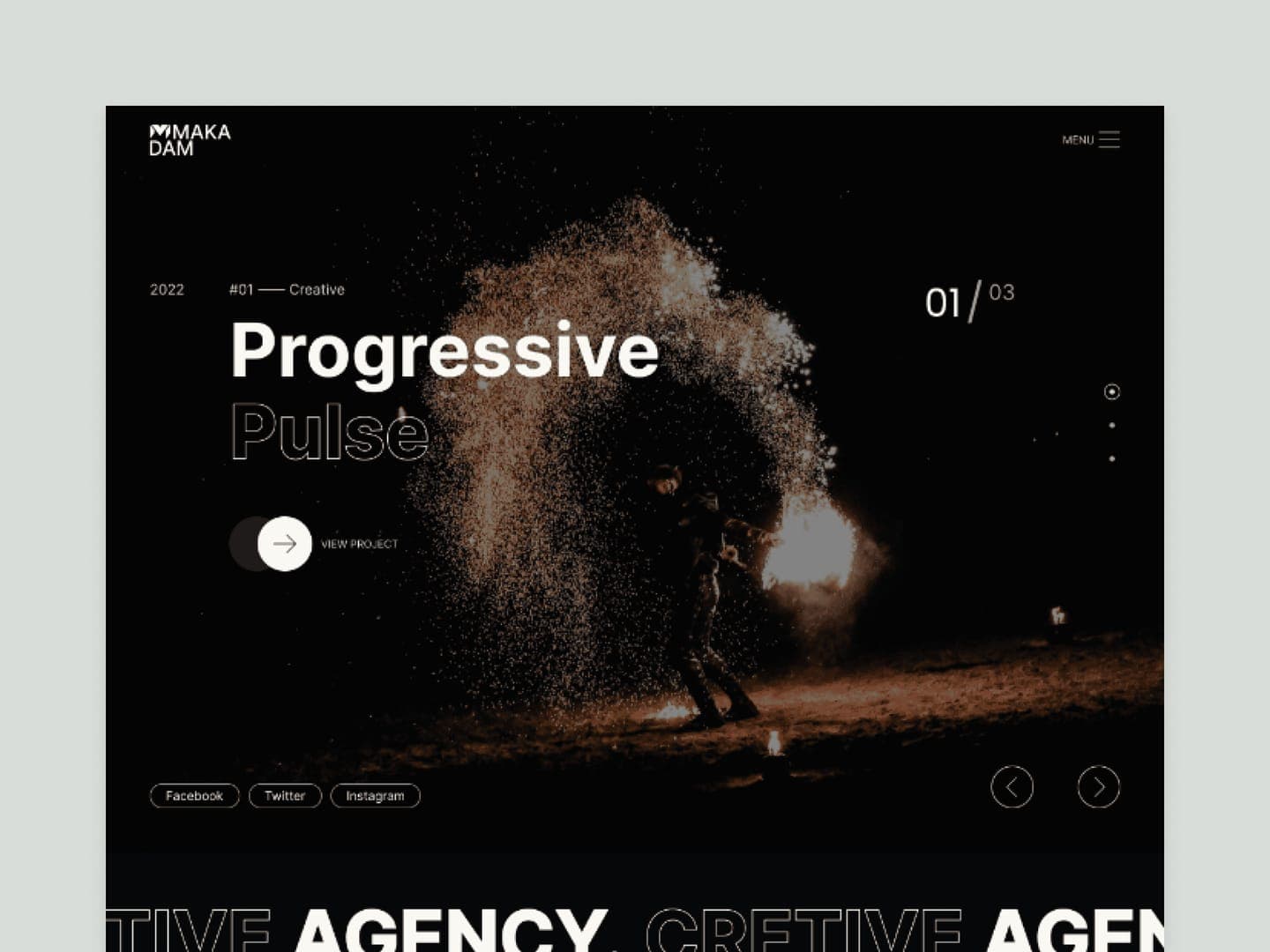 Makadam website shown on screens